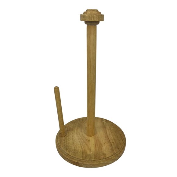 Kamenstein Wooden Paper Towel Holder Sturdy Freestanding Design Durable Wood - Picture 1 of 11